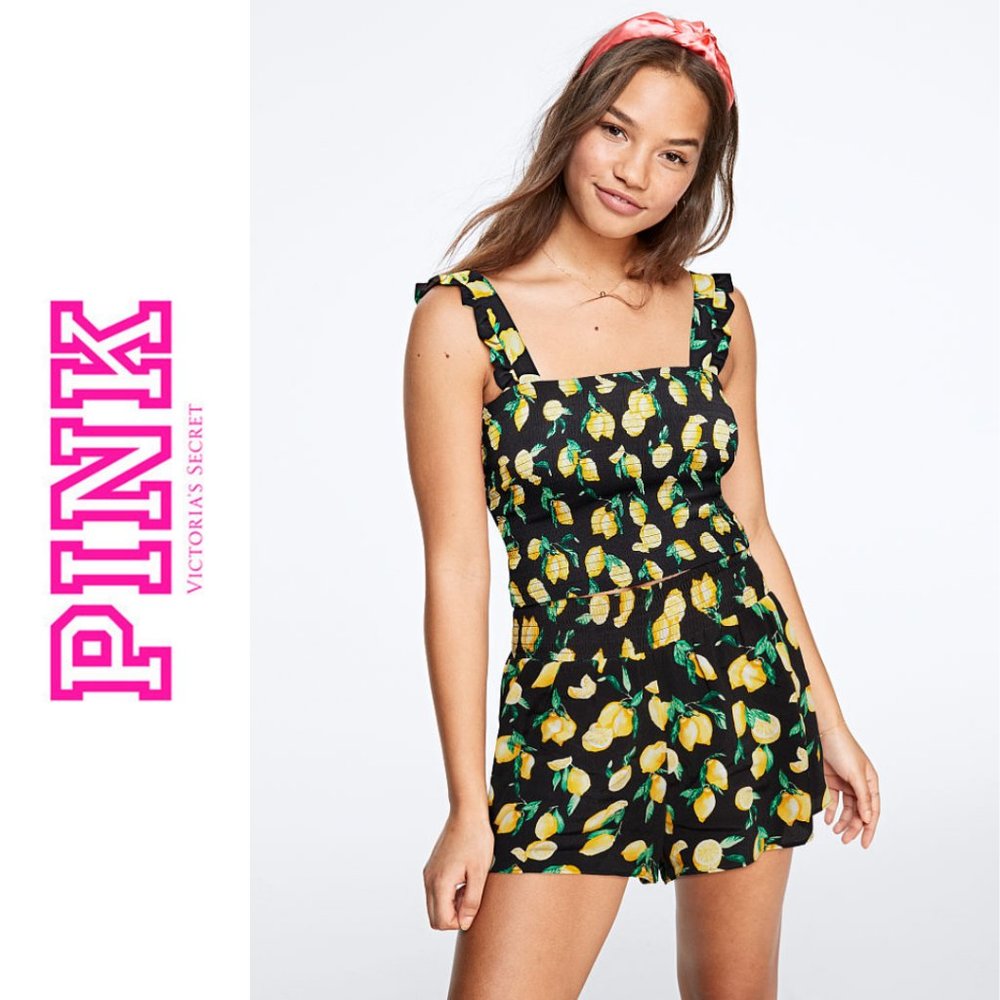 NWT Victoria’s Secret PINK Lemon / Citrus Print Shorts XS